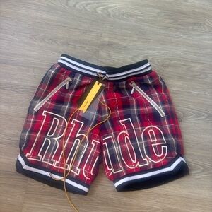 RHUDE PLAID FLANNEL SHORTS